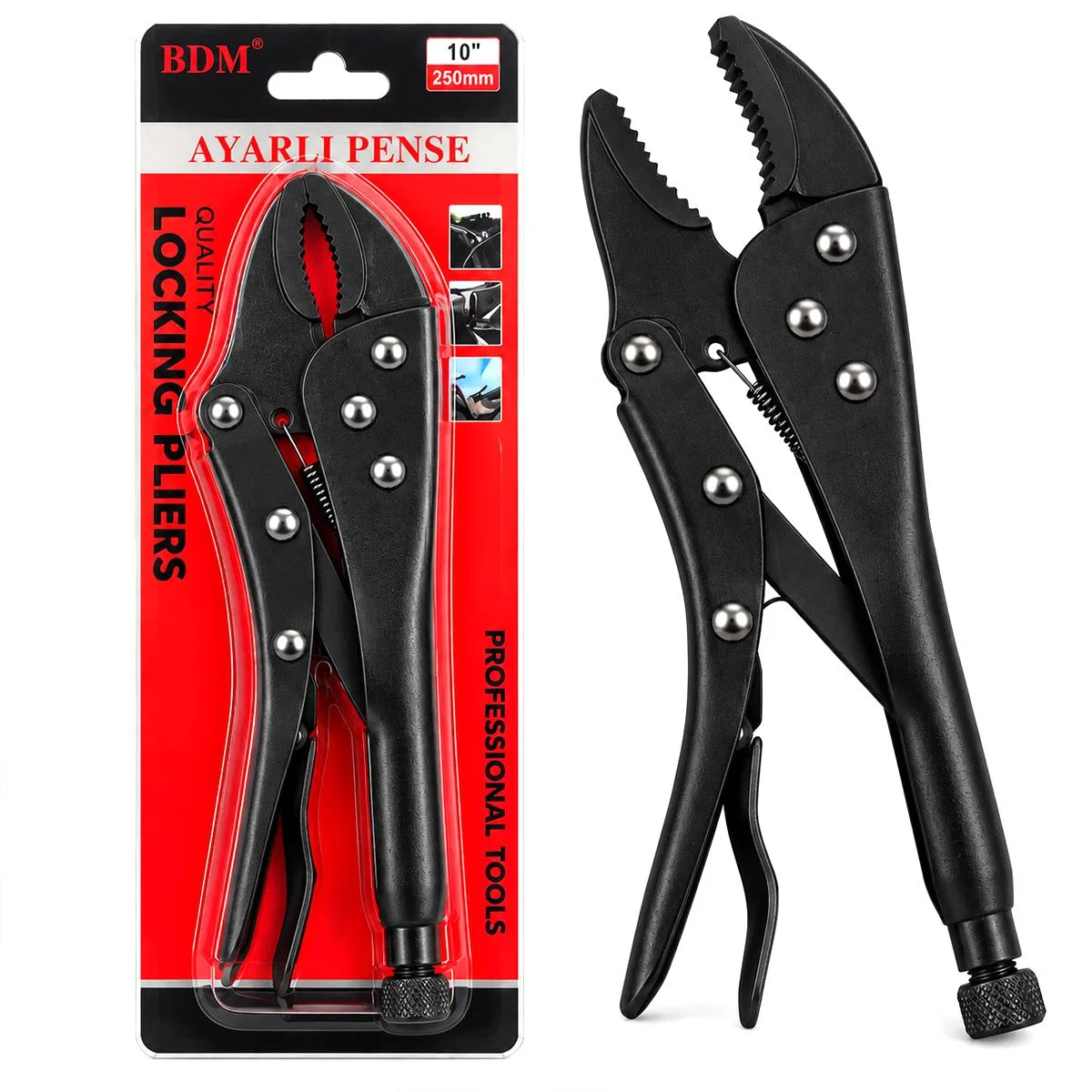 10 inç (250 mm) Kilitli Ayarlı Komple Metal Pense görsel 2