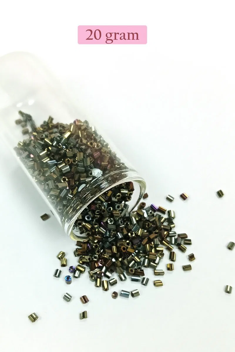 Kesme Cam Boncuk 2mm - 4 Renk - Toplam 80 Gram - BNC444 görsel 5