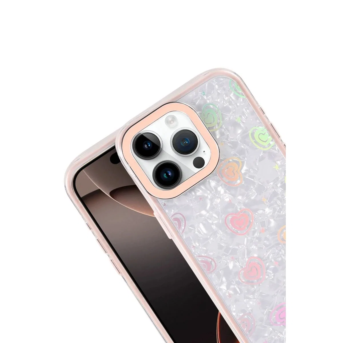 Apple İphone 15 Pro Lumi Desenli Kapak - Pembe görsel 3