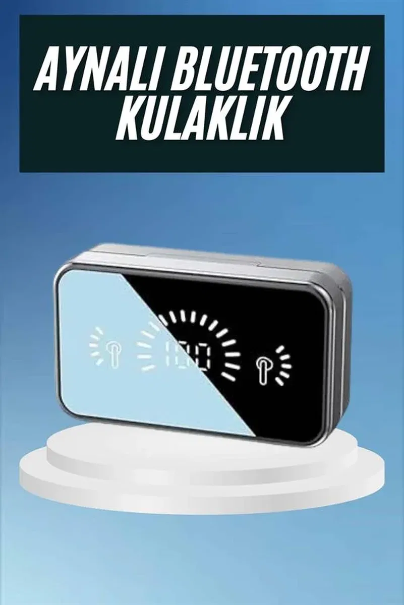 Powerbankli Bluetooth Kulaklık Yüksek Ses Aynalı Çift Dijital Gösterge Ekranı görsel 2