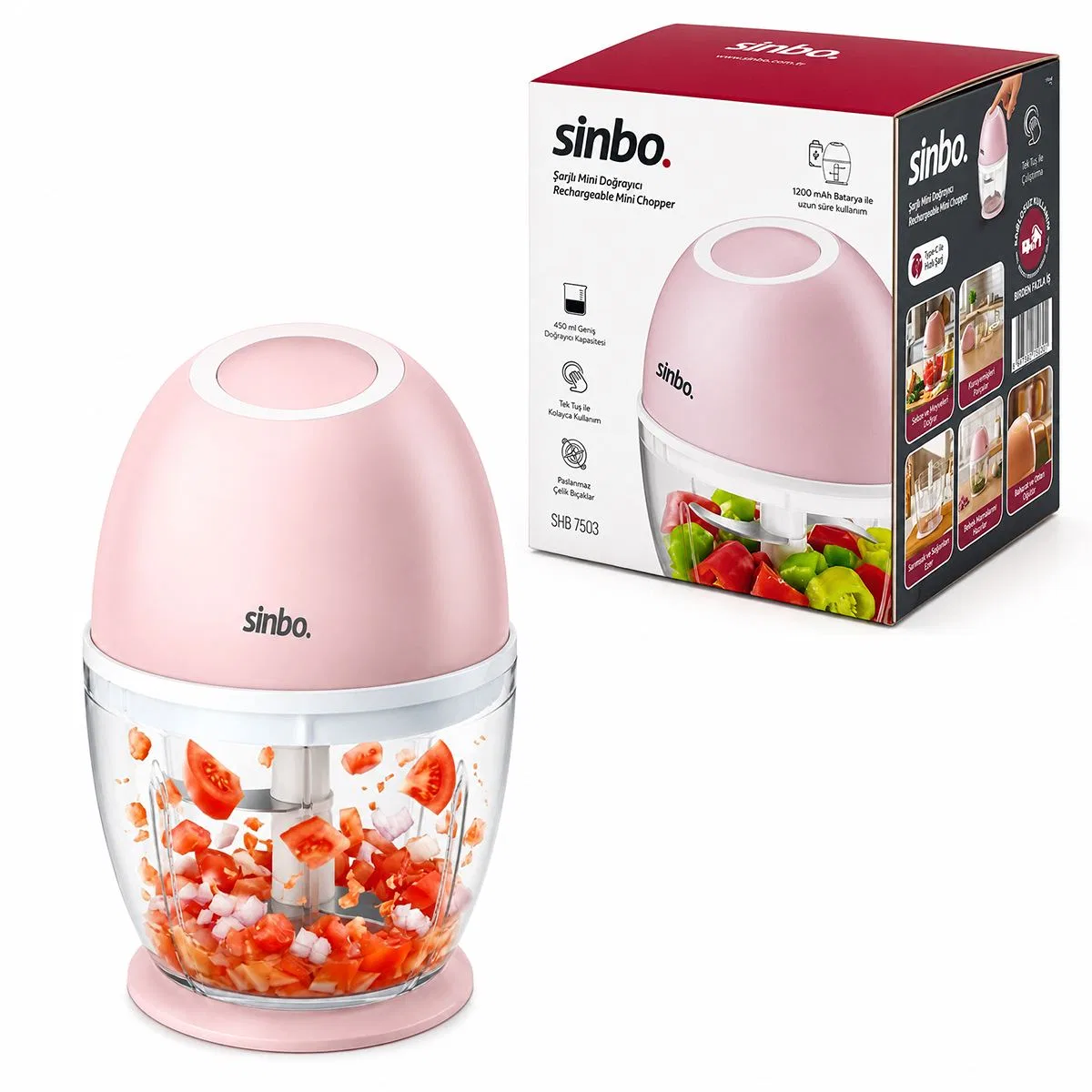 Şarjlı Mini Doğrayıcı Blender 450 ml