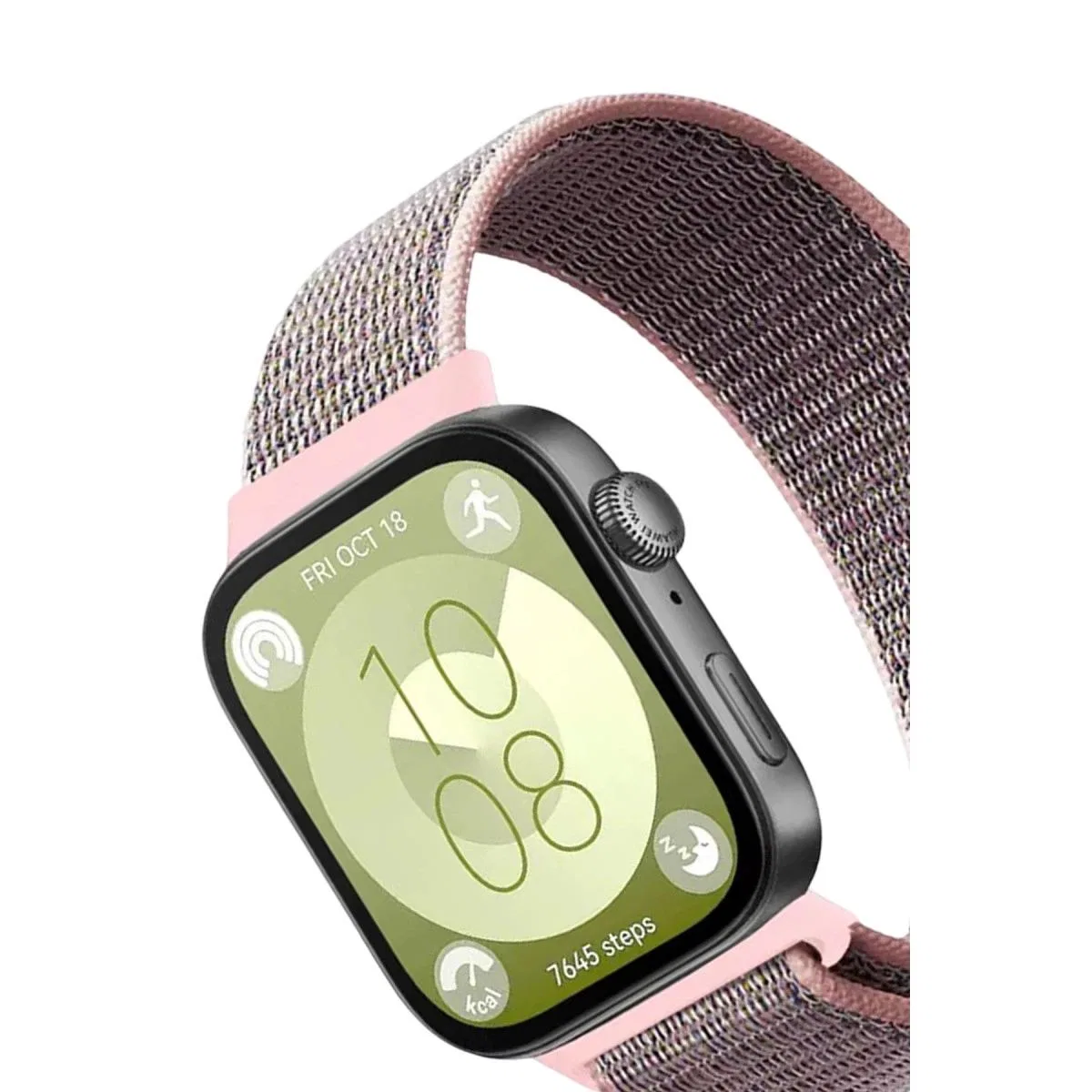 Huawei Fit 4 Hasırlı Cırtcırtlı Kordon (saat Değildir) - Pembe görsel 2