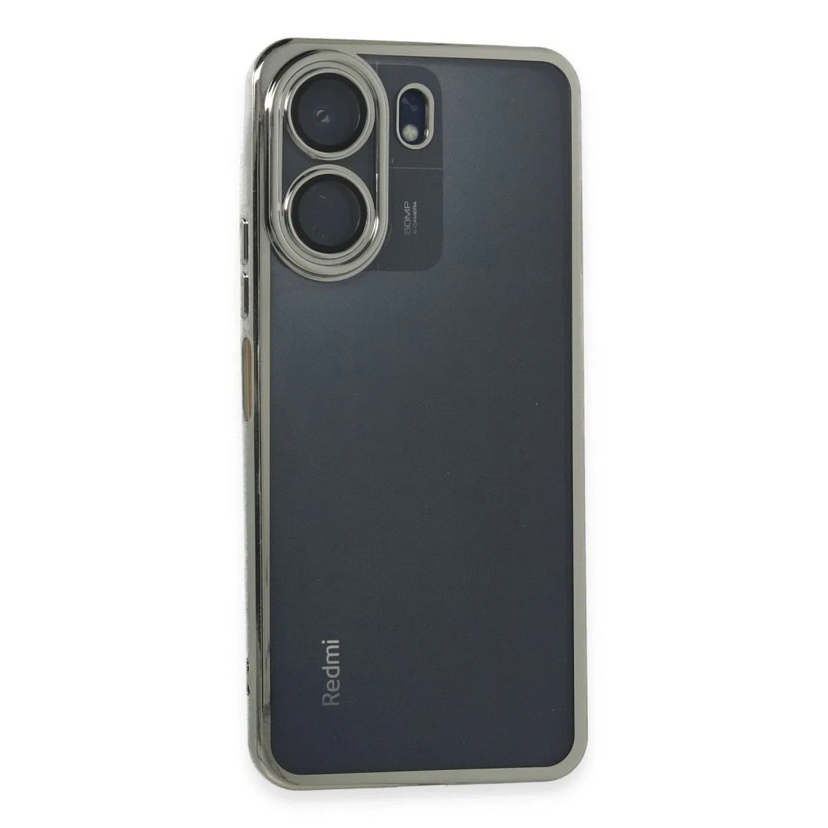 Xiaomi Redmi 13c Kılıf Razer Lensli Silikon - Gümüş
