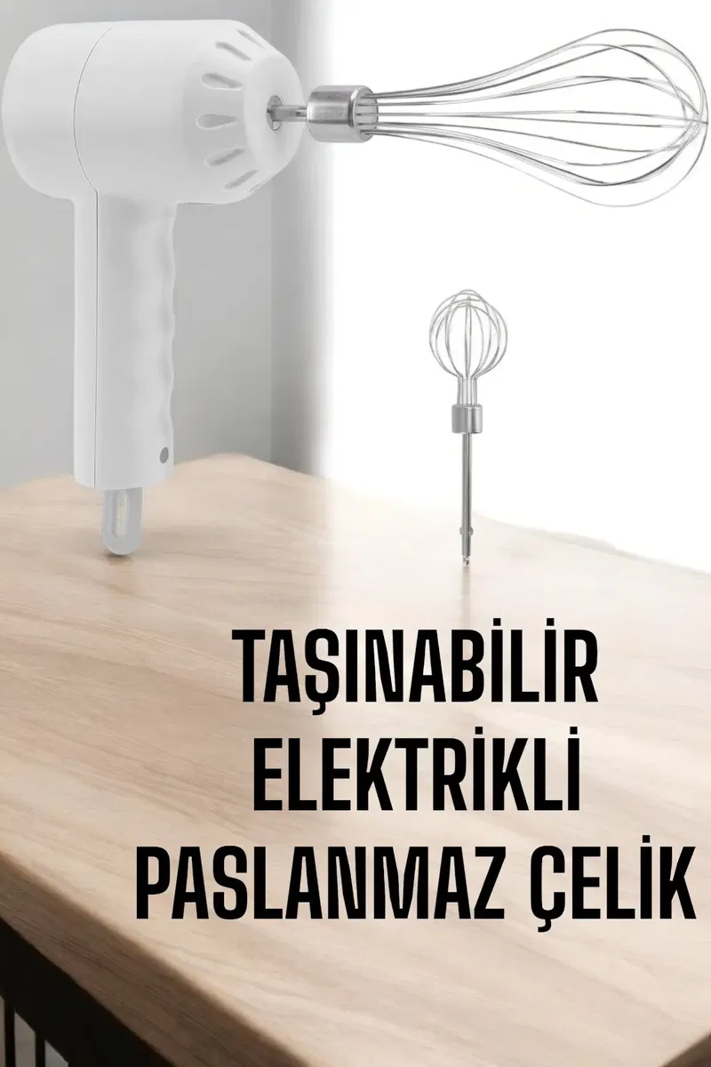 Şarjlı El Mikseri USB Şarjlı Elektrikli Taşınabilir Mini Paslanmaz Çelik görsel 4