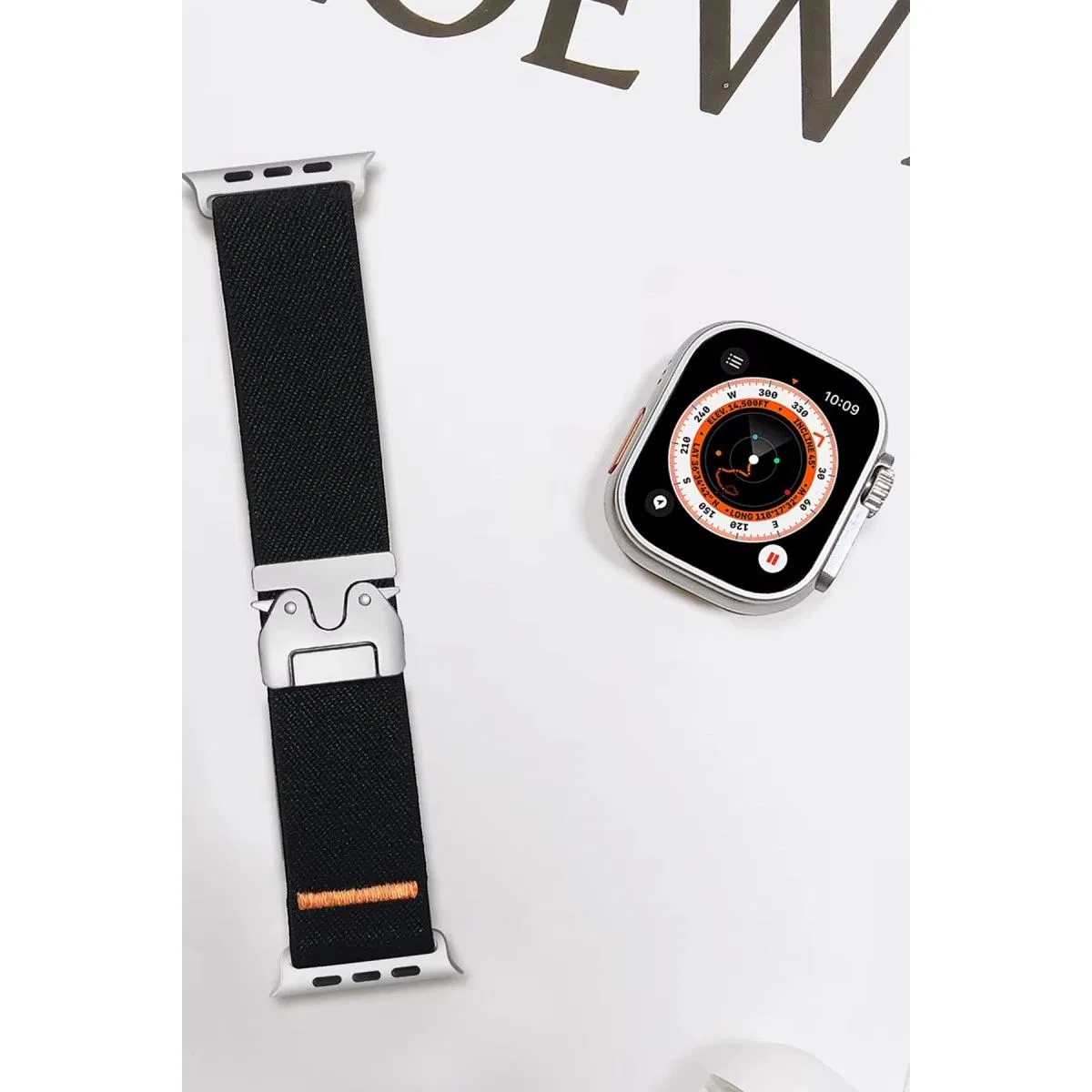 Apple Watch 42mm Forest Kumaş Kordon - Siyah görsel 2