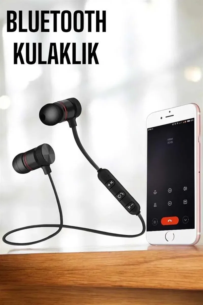 Mikrofonlu Kablosuz Sport Kulak İçi Mıknatıslı Kulaklık görsel 5