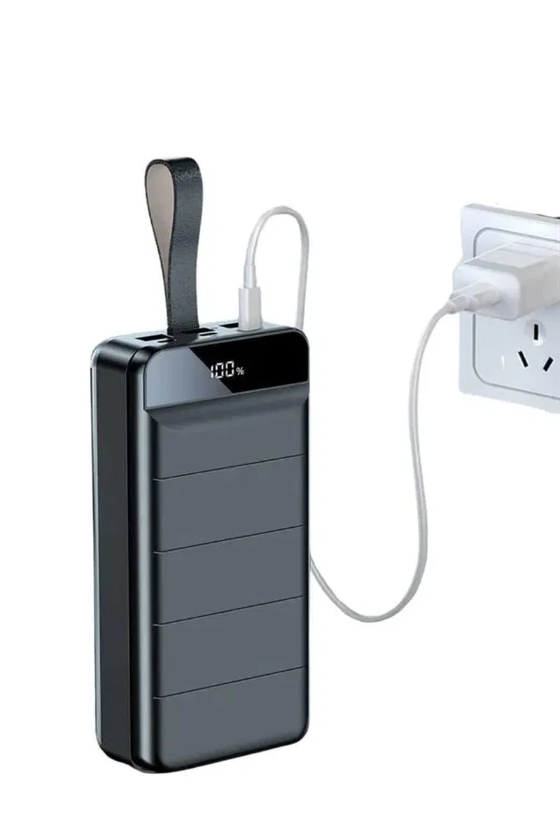 Taşınabilir Powerbank 50. 000 mAh 4 Girişli Hızlı Şarj Led Göstergeli Fenerli Şarj görsel 3