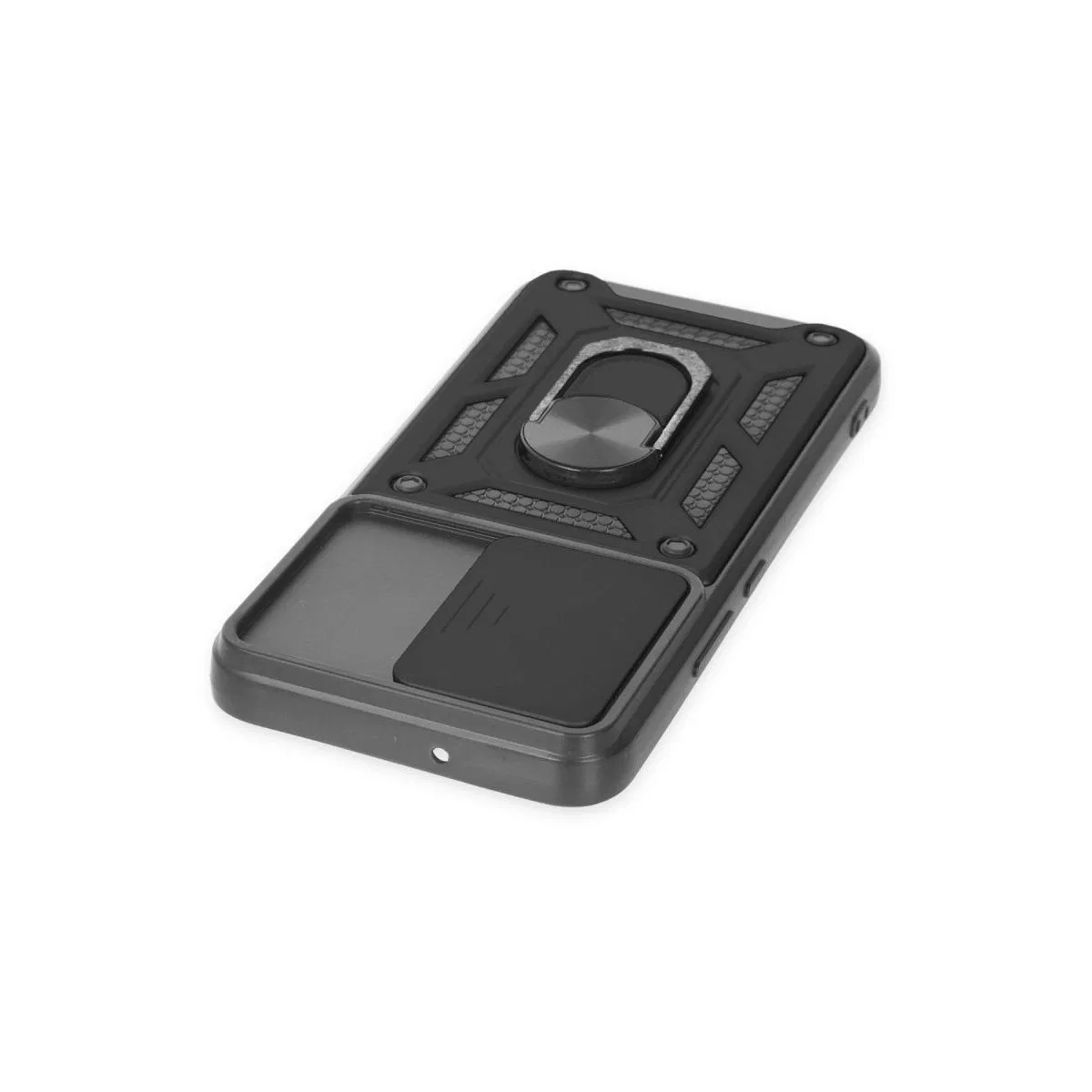 Samsung Galaxy S23 Kılıf Pars Lens Yüzüklü Silikon - Siyah görsel 4