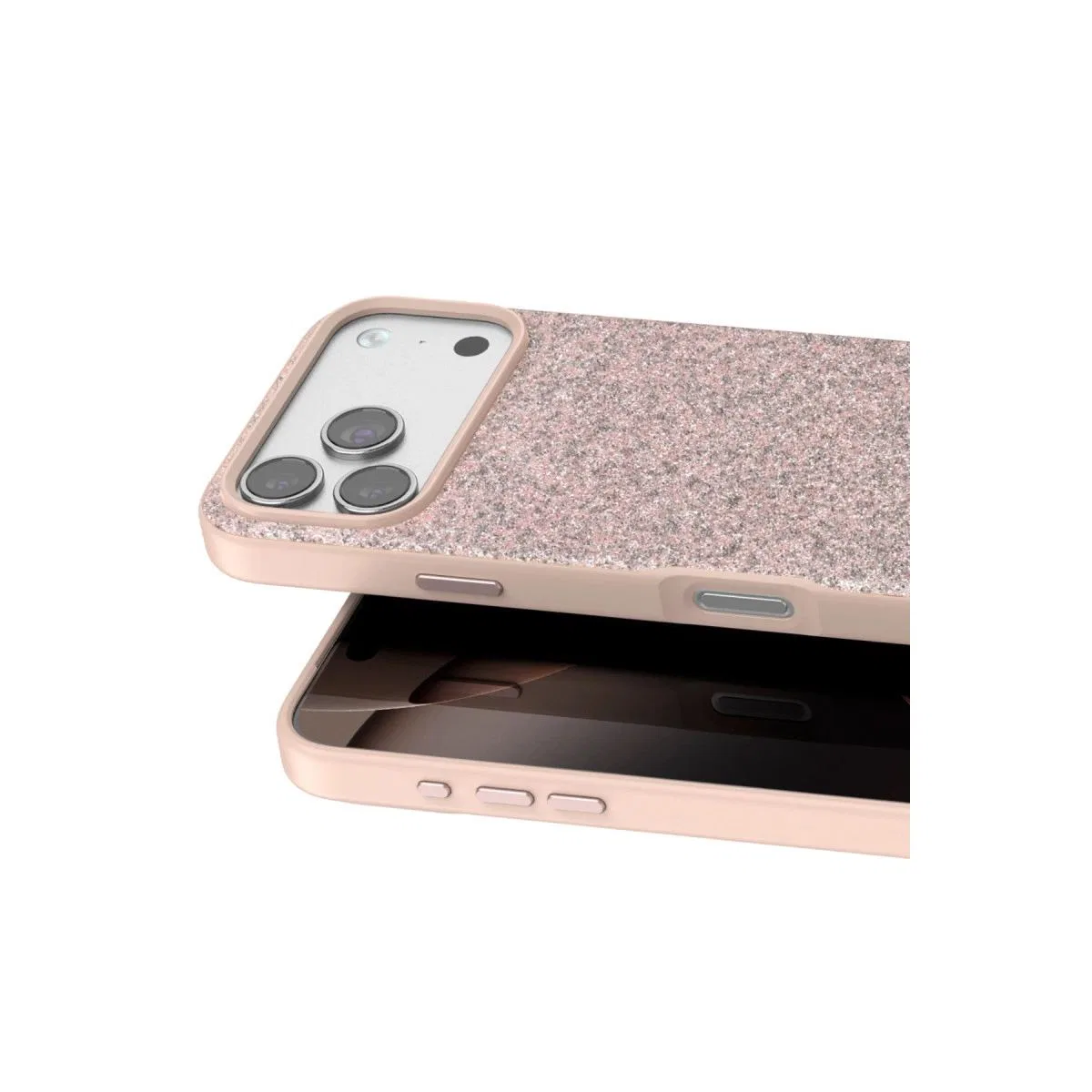 Onegif Apple İphone 17 Pro Bright Simli Kapak - Pembe görsel 2