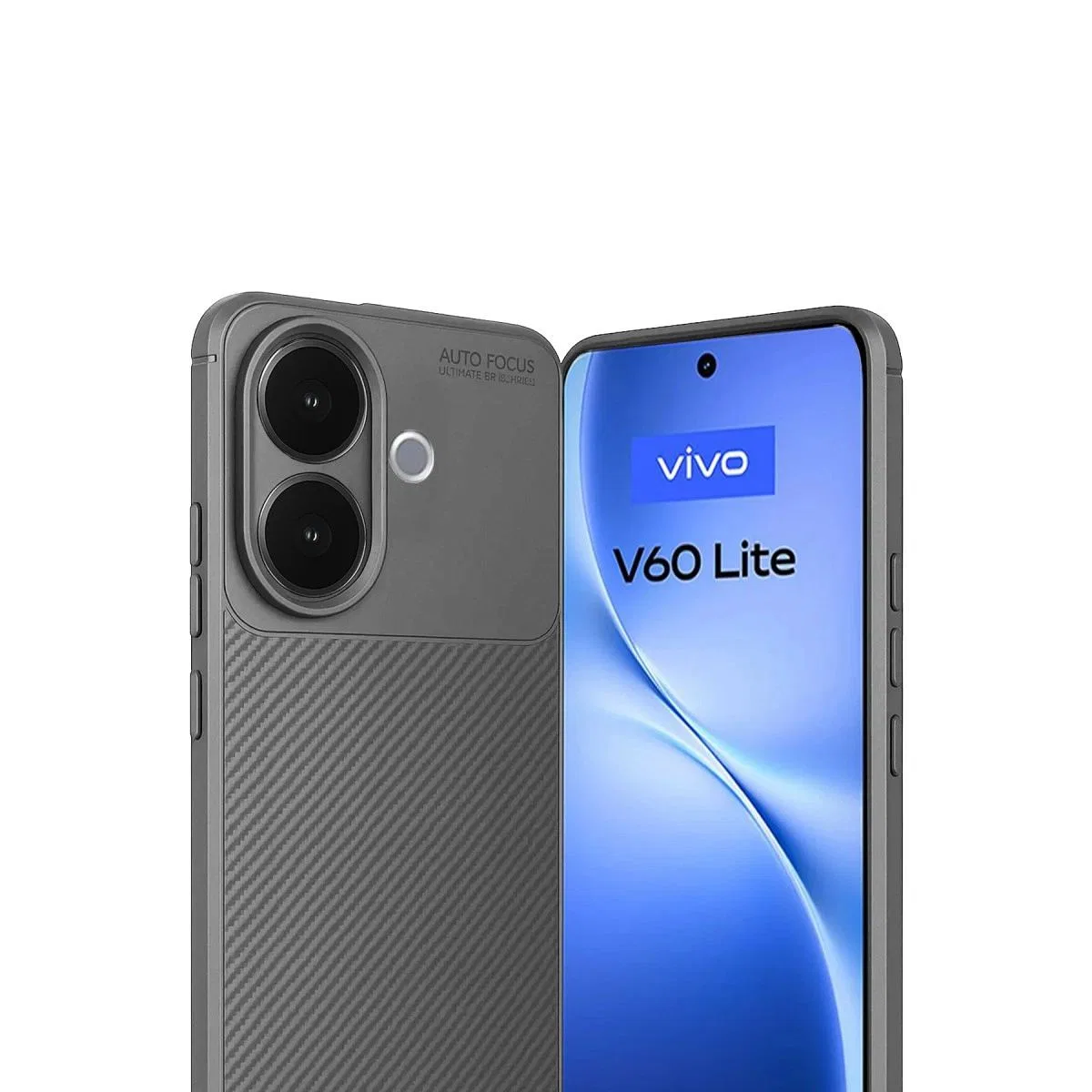 Vivo V60 Lite Auto Focus Karbon Kapak - Gri görsel 2