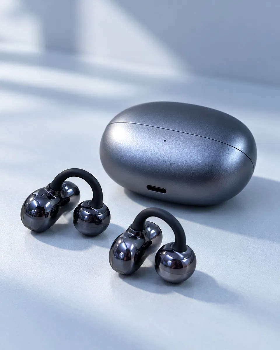 Küpe Tipi Klipsli Bluetooth 6. 0 Kulaklık 2500 Saat Bekleme Süreli