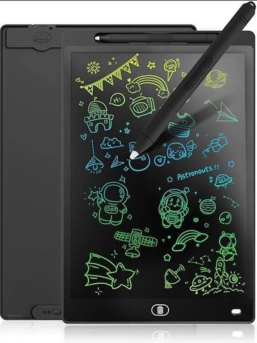 20 Inc Renkli Lcd Grafik Dijital Kalemli Çizim Tableti Yazı Tahta Not Yazma Eğitim Tableti Siyah