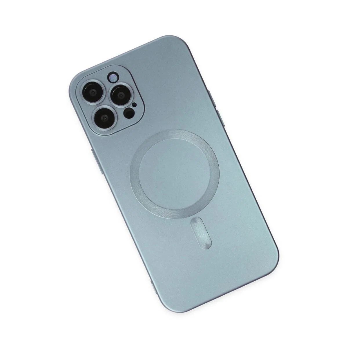 Apple İphone 12 Pro Max Kılıf Moshi Lens Magneticsafe Silikon - Sierra Blue görsel 3