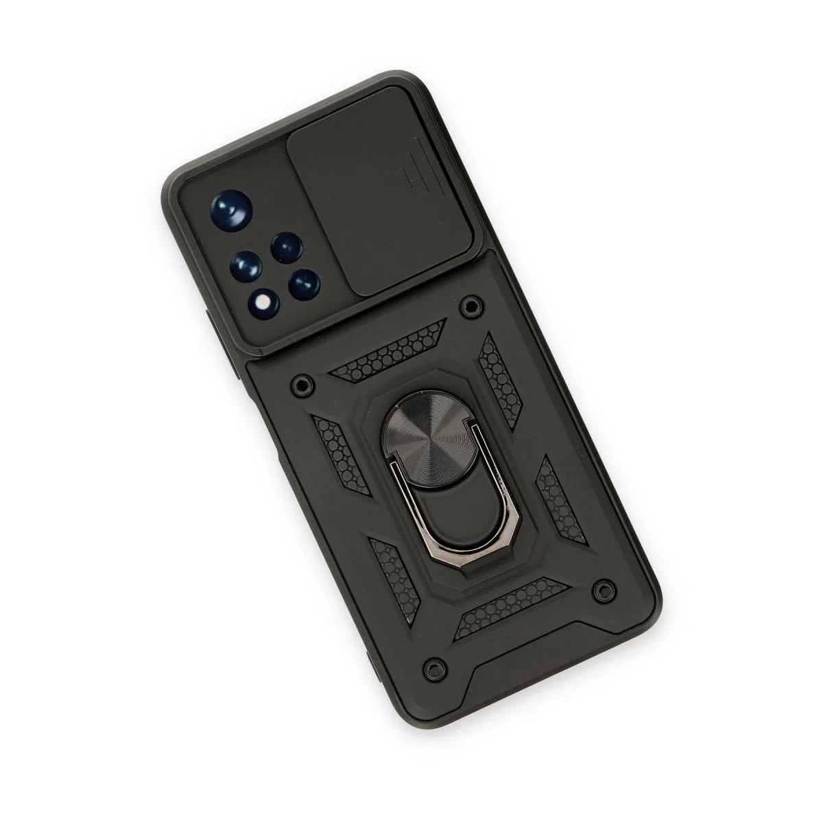 Xiaomi Redmi Note 11t Kılıf Pars Lens Yüzüklü Silikon - Siyah görsel 3
