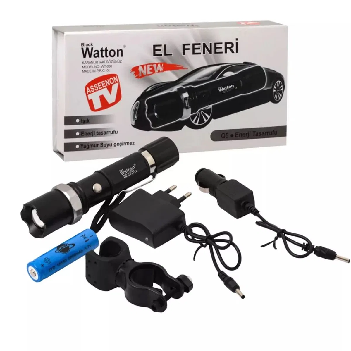 Zoomlu Şarjlı El Feneri En Uygun Fiyata Wt-038 görsel 5