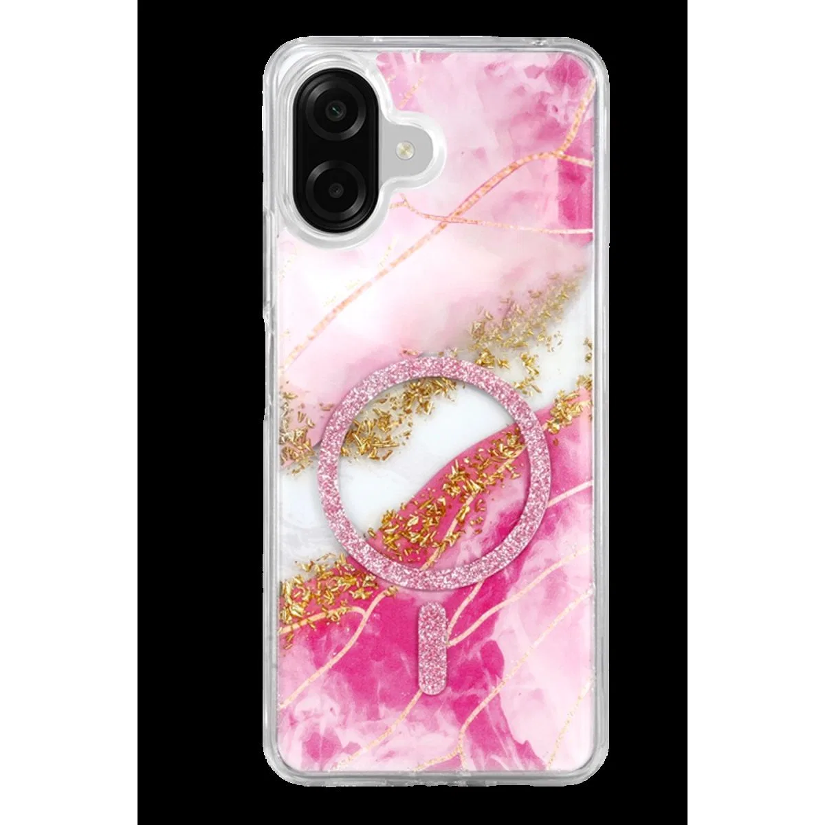 Onegif Samsung Galaxy A07 4g Lotus Simli Magsafe Kapak - Pembe görsel 3
