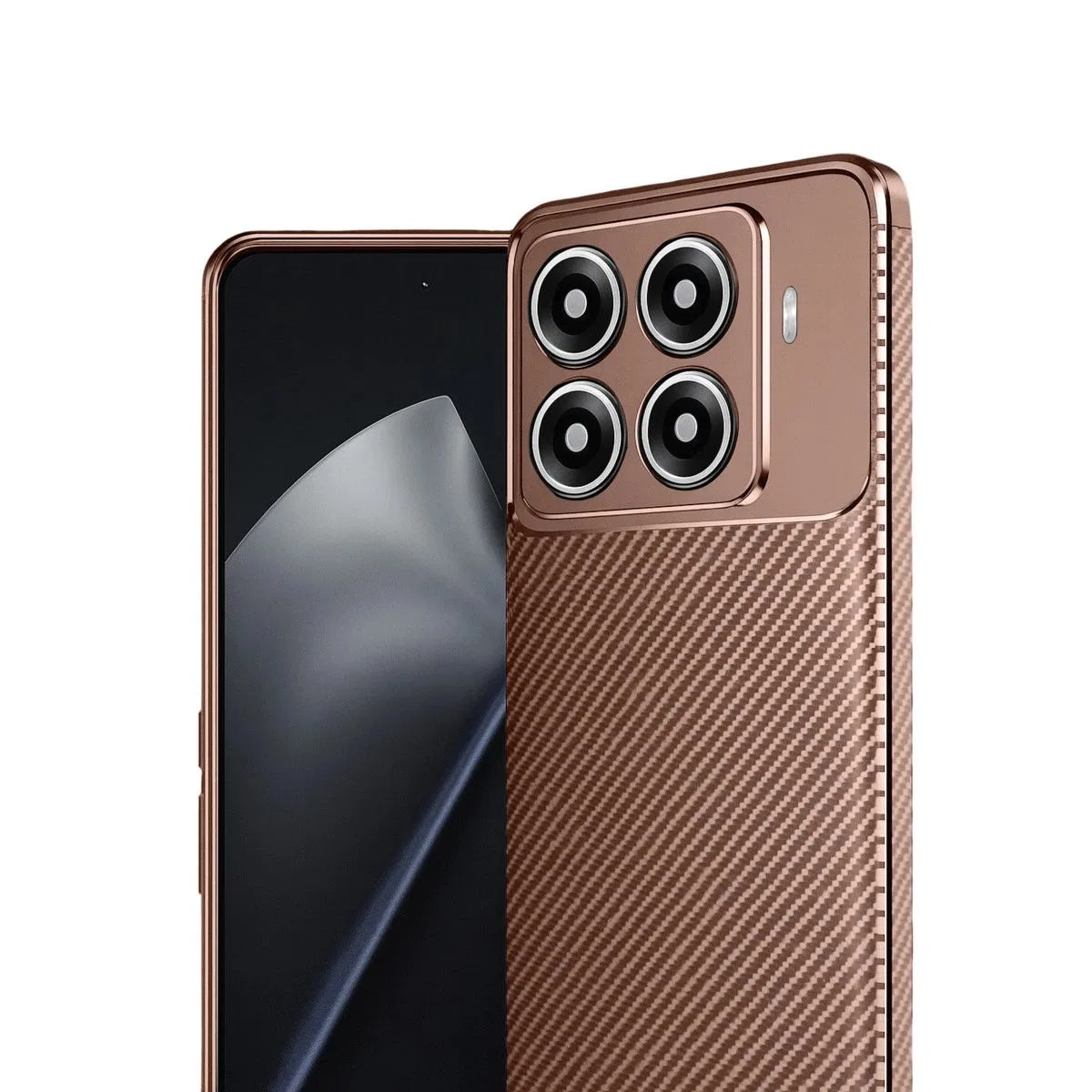 Xiaomi Mi 15t Pro Auto Focus Karbon Kapak - Kahverengi görsel 2