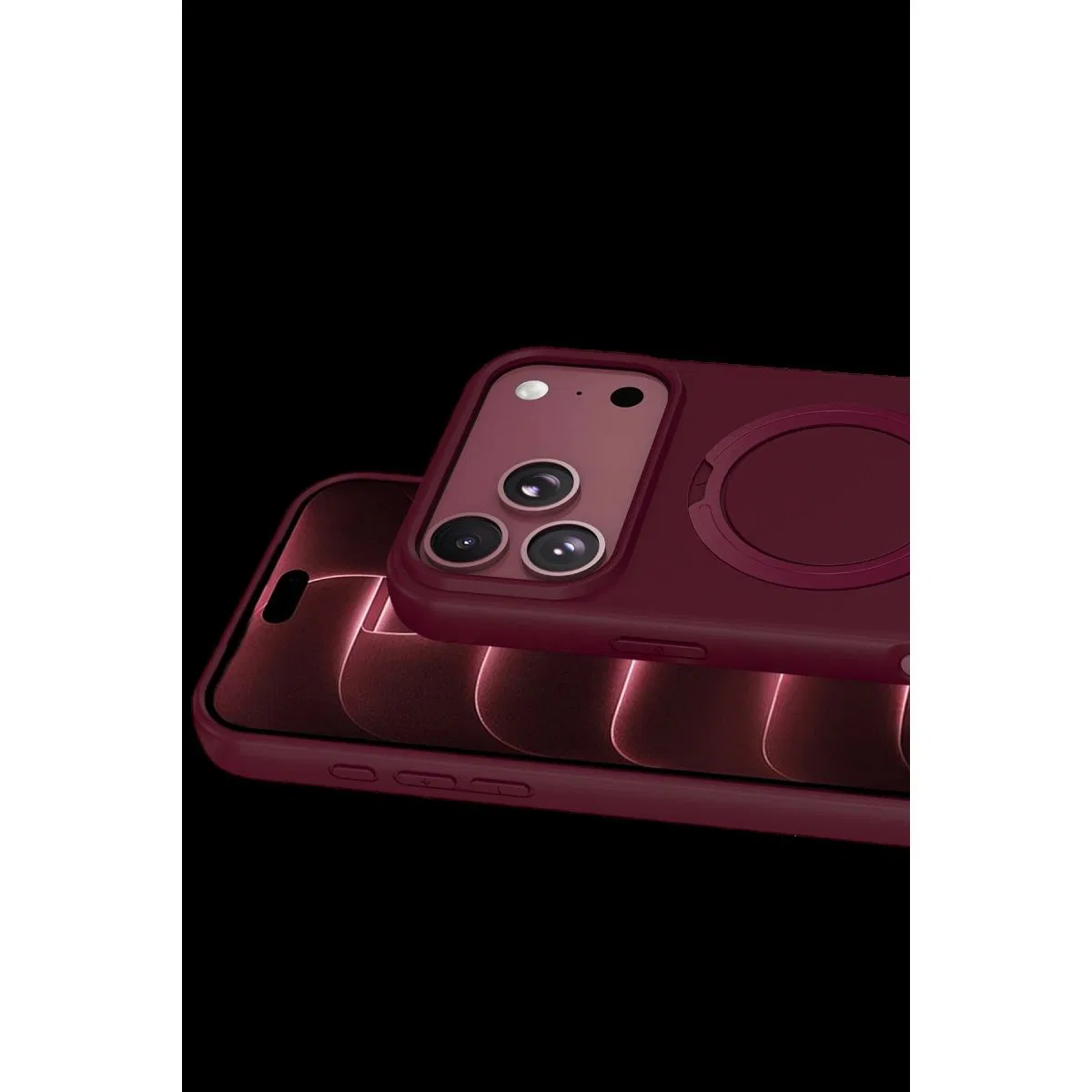Newface Apple İphone 18 Pro Max Regal Magsafe Standlı Kapak - Bordo görsel 3