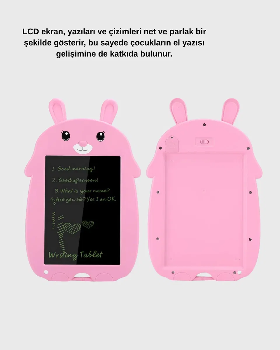 LCD Yazı Tableti 12 inç Tek Tuşla Silme Kilitli Çocuk Eğitim Çizim Tableti görsel 5