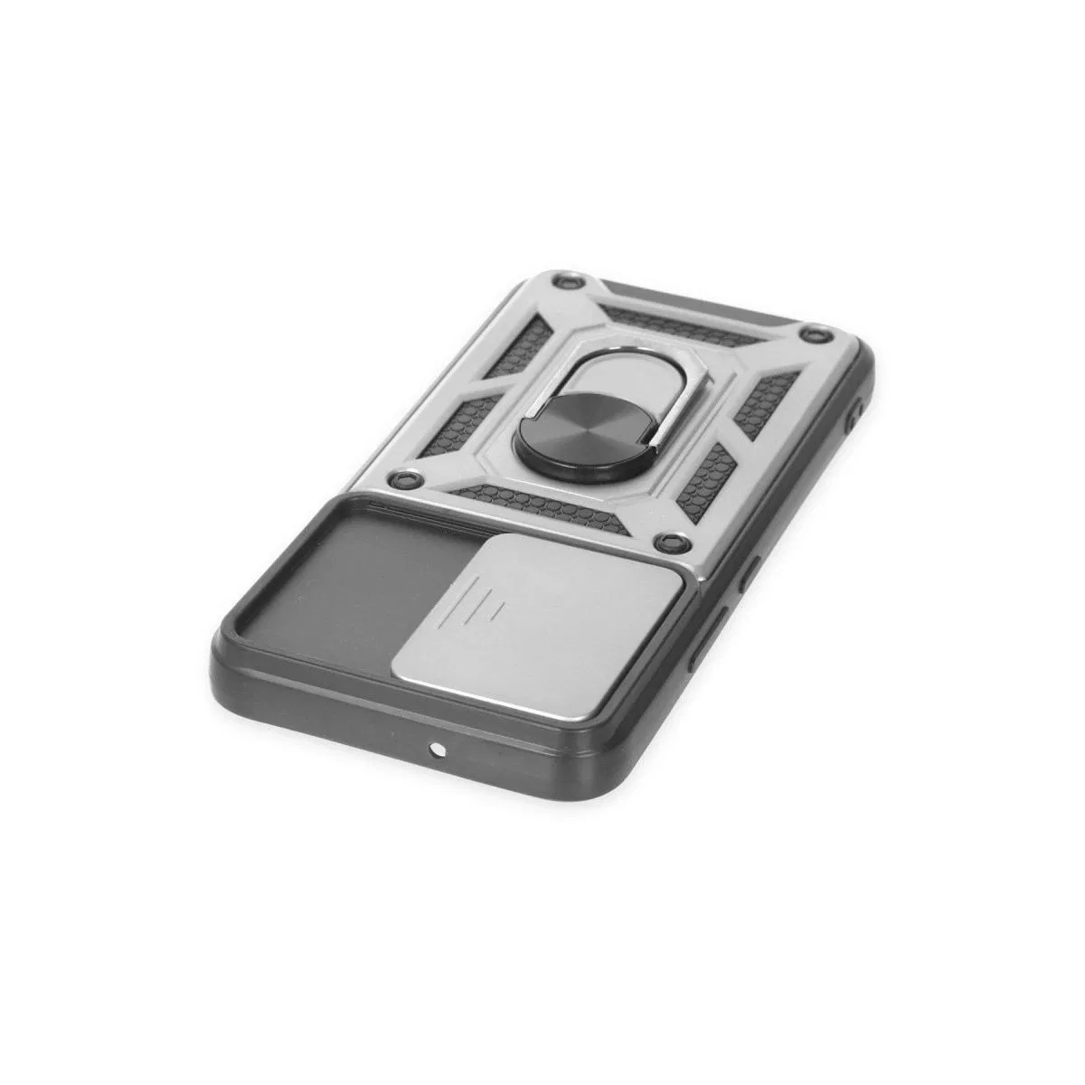 Samsung Galaxy S24 Kılıf Pars Lens Yüzüklü Silikon - Gümüş görsel 4