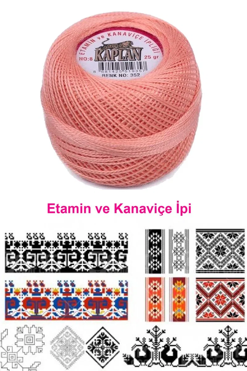 Kaplan Etamin Ve Kanaviçe İpi 8 No Kod/Renk: 352 - Royaleks görsel 2