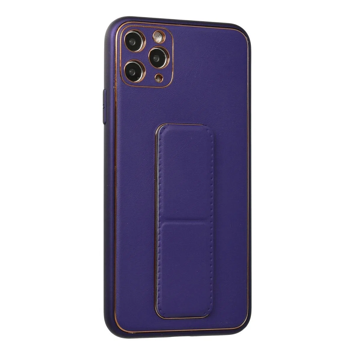 Apple İphone 11 Pro Max Kılıf Coco Deri Standlı Kapak - Mor görsel 2