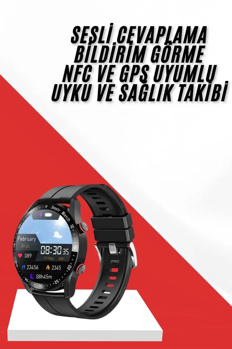 Yeni Nesil Akıllı Saat Arama Cevaplayan Uzun Pil Ömrü Müzik Dinleme görsel 2