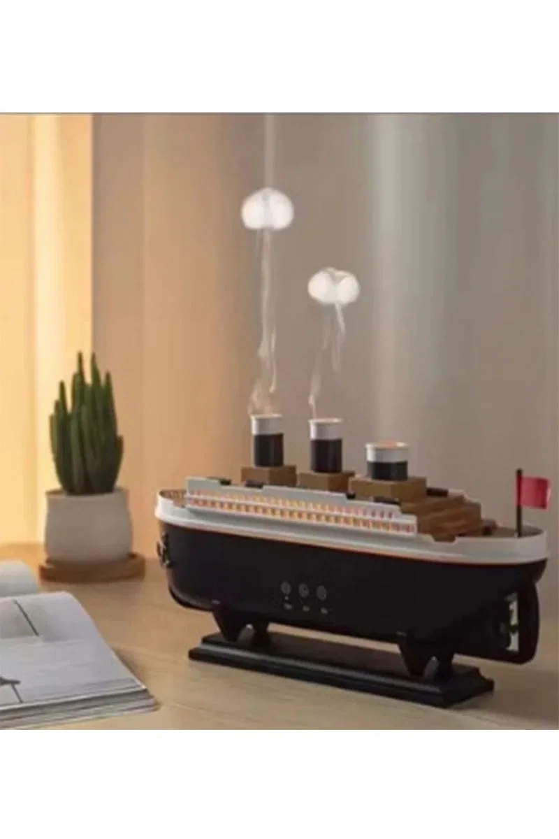 Titanic Gemi Hava Nemlendirici Işıklı Fonksiyonlu Buhar Makinesi Kumandalı