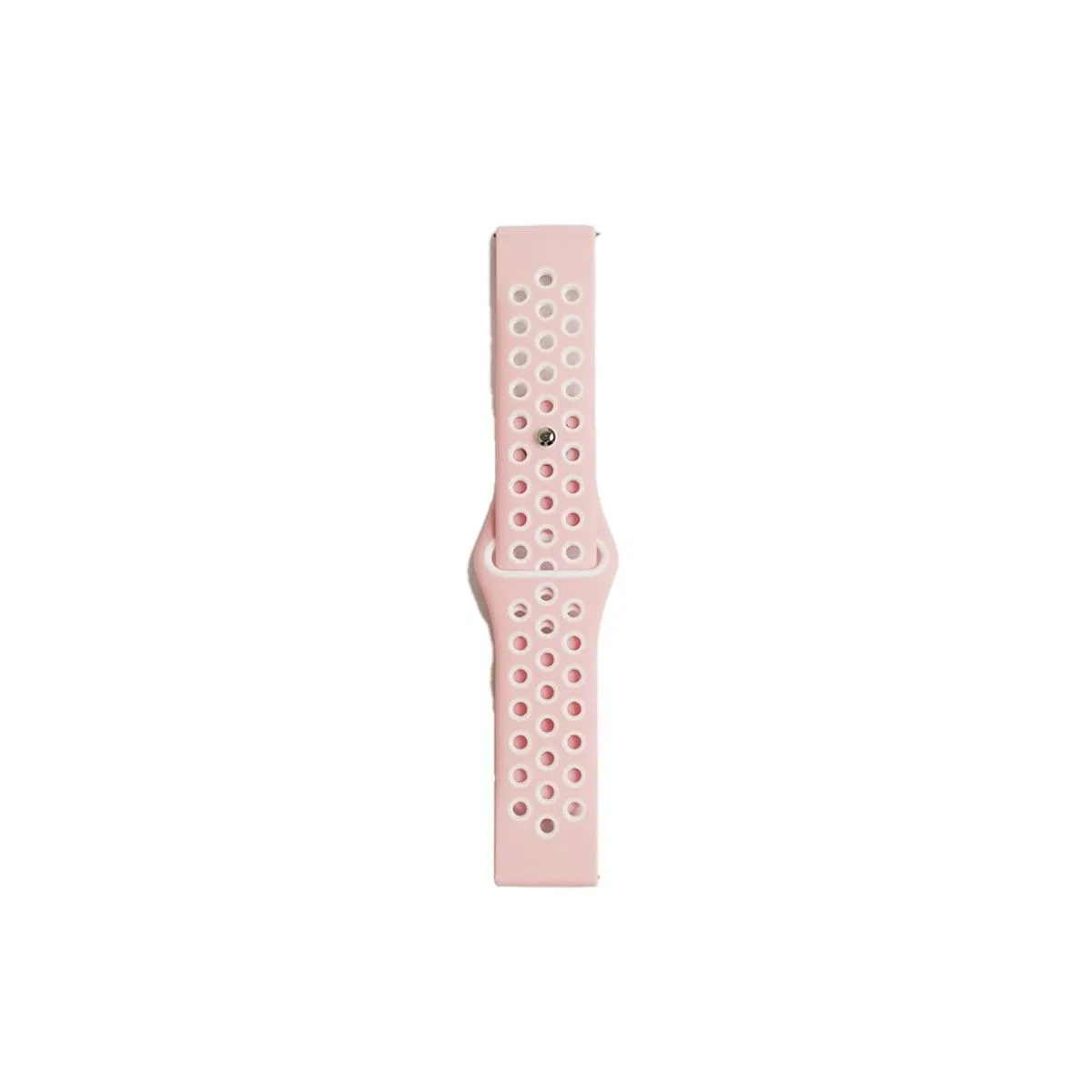 Watch 22mm Spor Delikli Kordon - Pembe-beyaz görsel 2
