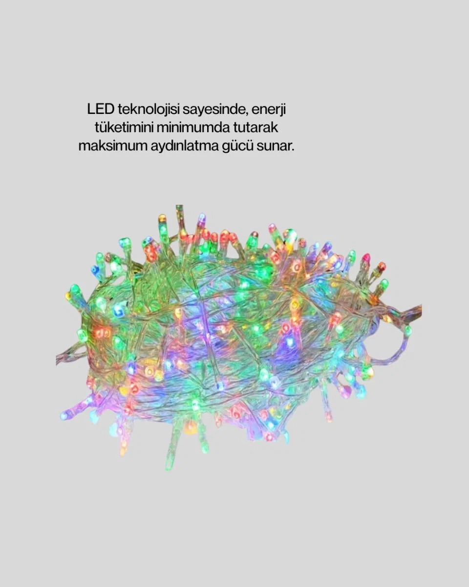 5 Metre Şeffaf Kablo Led Peri Işığı 50 Ampullü Dekoratif Led Yeni Nesil görsel 4