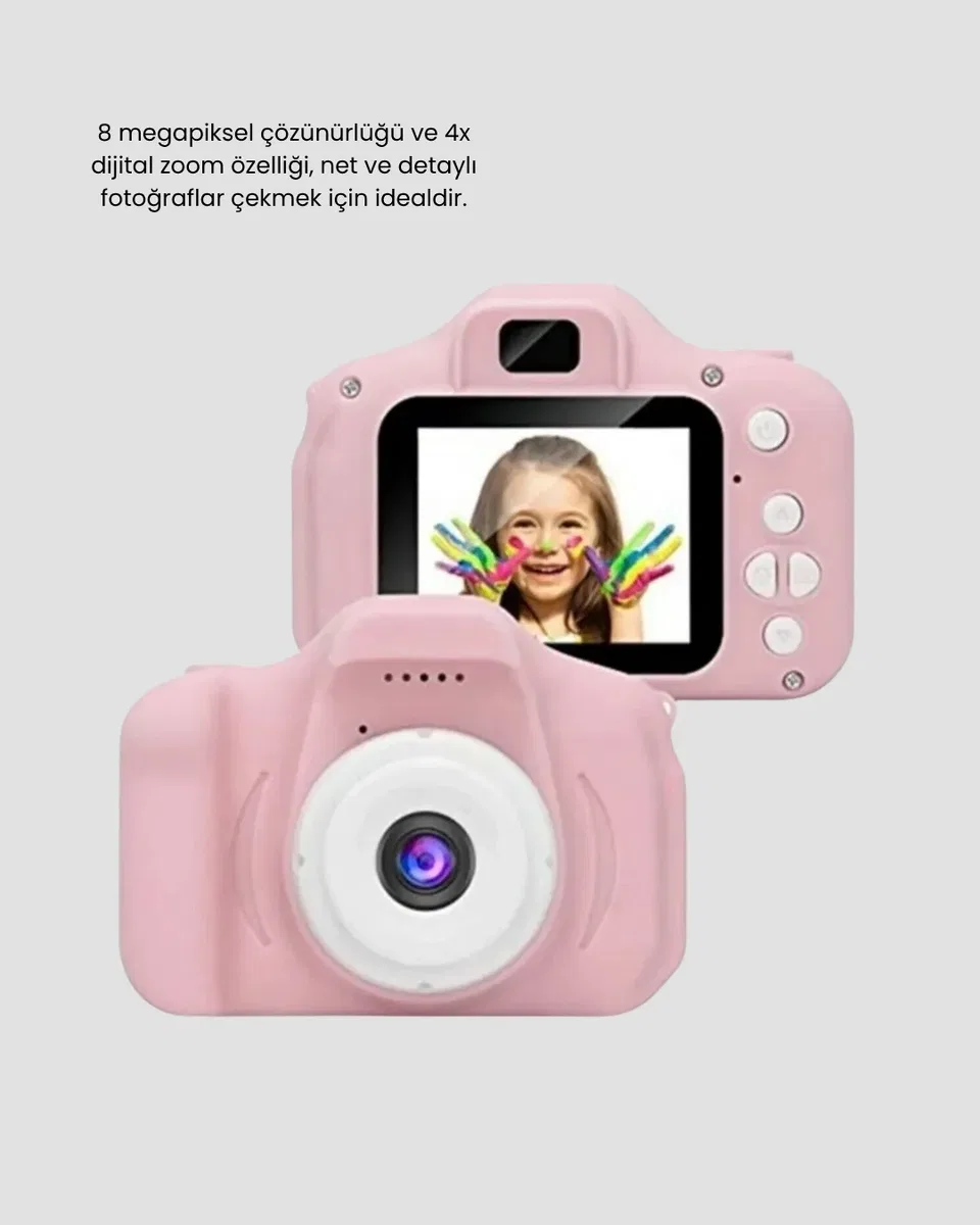 Çocuklar İçin Mini Dijital Kamera – 1080p HD, 2. 0 İnç Ekran, Komik Filtreli ve Şarjlı görsel 4