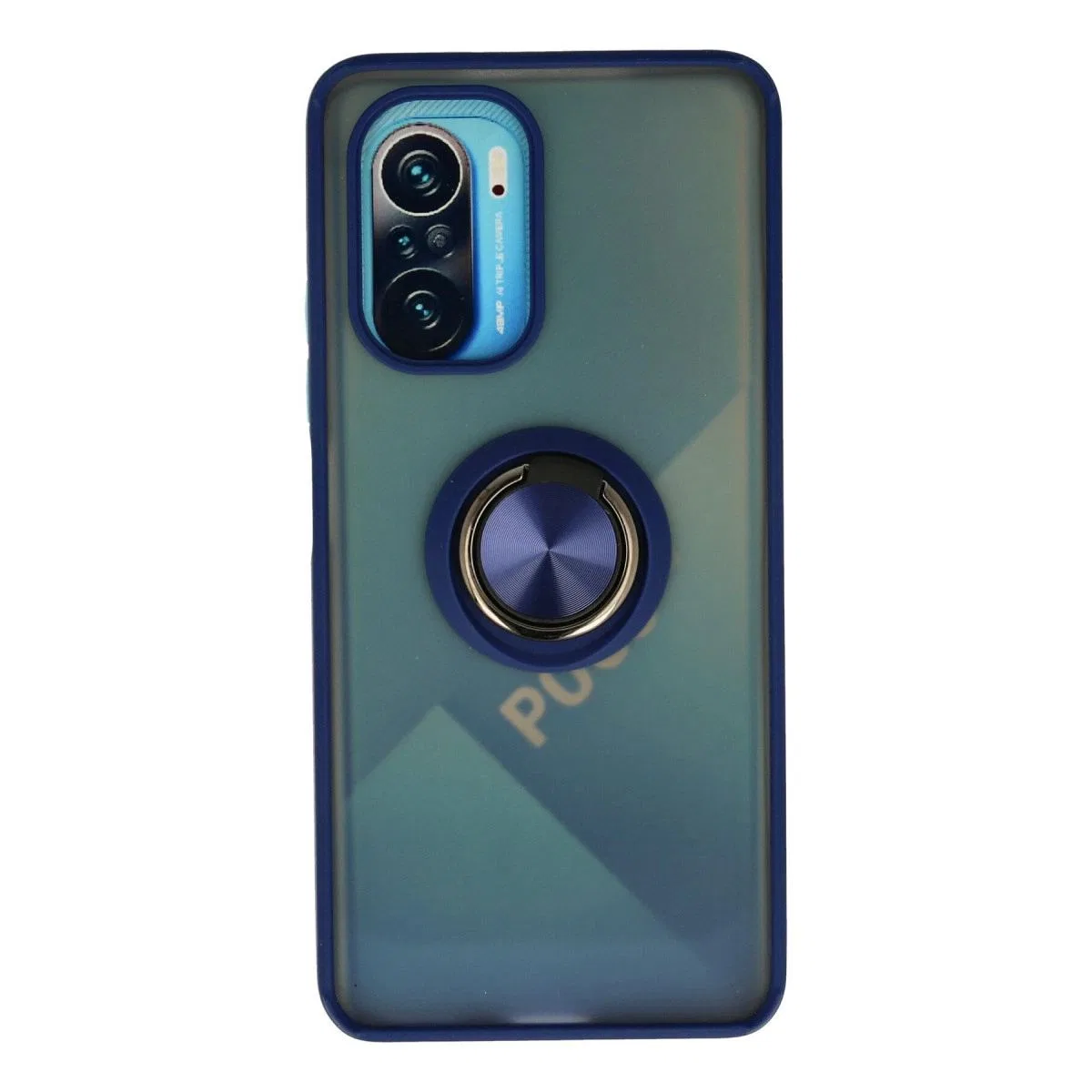 Xiaomi Redmi K40 Kılıf Montreal Yüzüklü Silikon Kapak - Lacivert