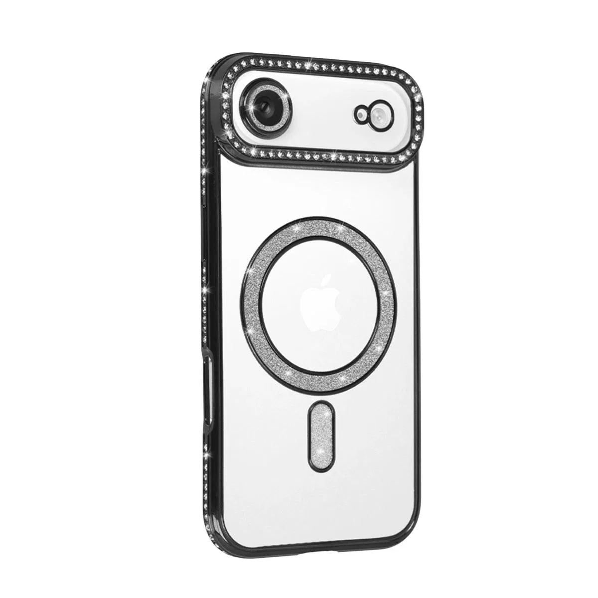 Apple İphone 17 Air Joke Simli Magneticsafe Kılıf - Siyah görsel 2