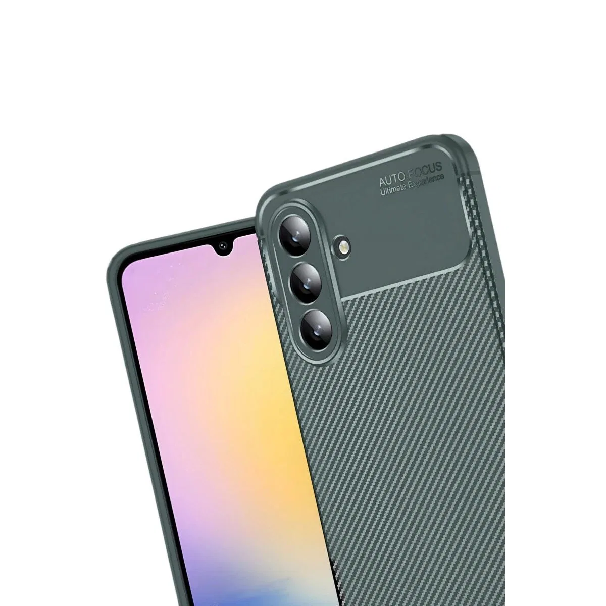 Samsung Galaxy S25 Fe Auto Focus Karbon Kapak - Koyu Yeşil görsel 2