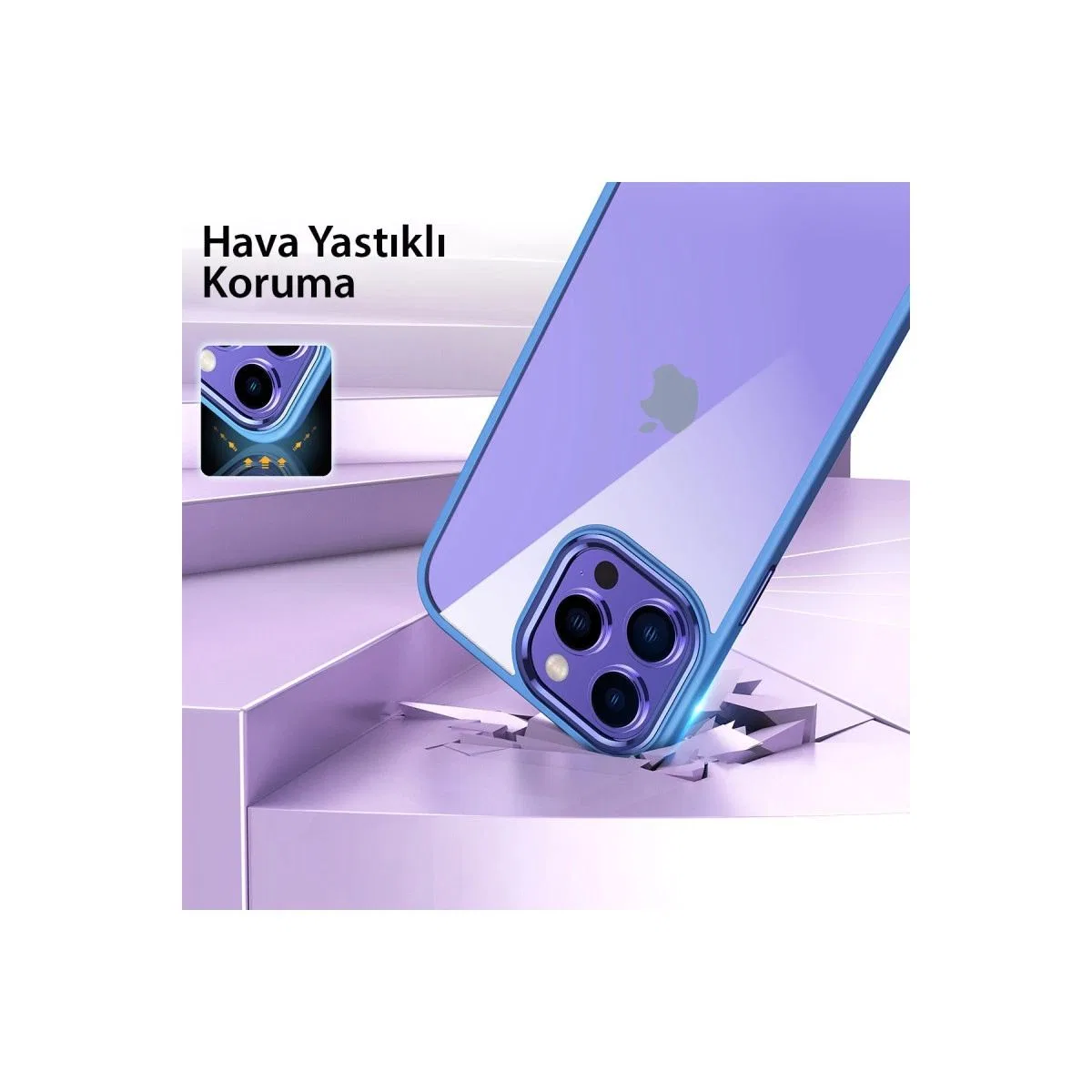 Apple İphone 15 Pro Kılıf Power Silikon - Mavi görsel 5
