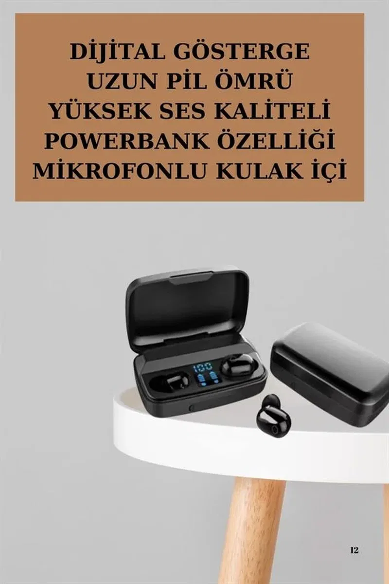 Yeni Nesil TWS Kablosuz Kulaklık Güçlü Batarya Yüksek Kalite Bluetooth 5. 0 ANC Özelliği