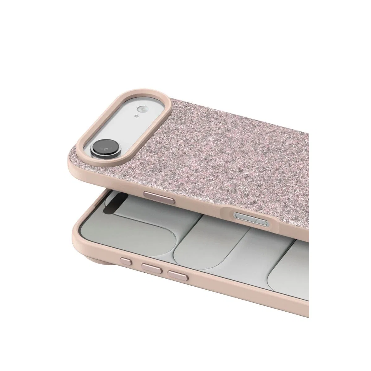 Onegif Apple İphone 17 Air Bright Simli Kapak - Pembe görsel 2