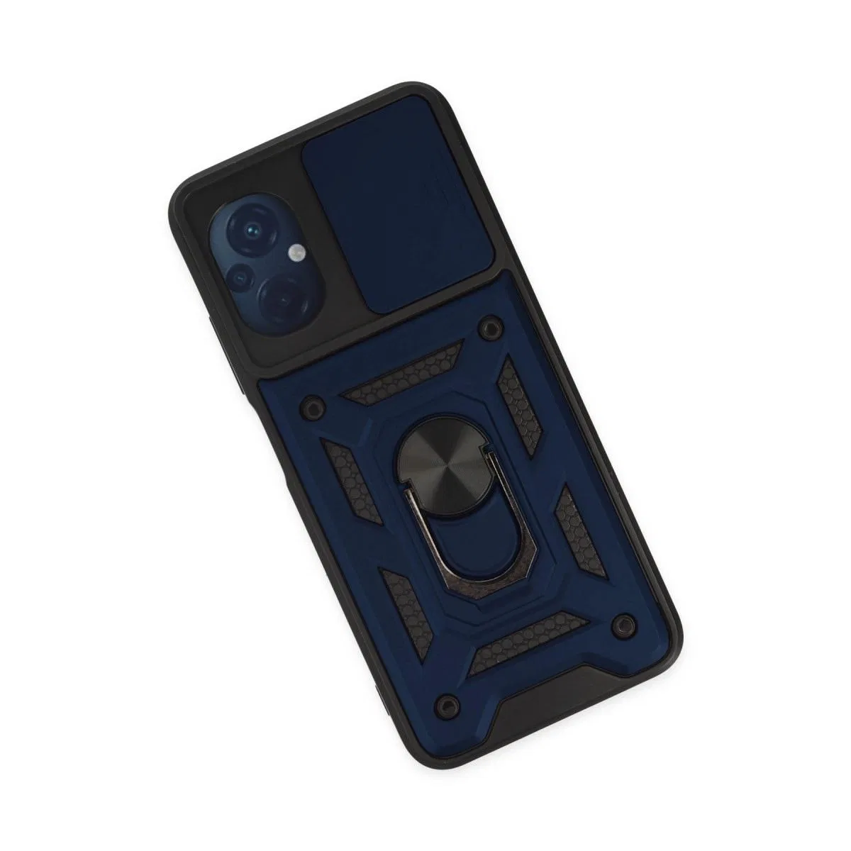 Xiaomi Poco M5 Kılıf Pars Lens Yüzüklü Silikon - Lacivert görsel 3