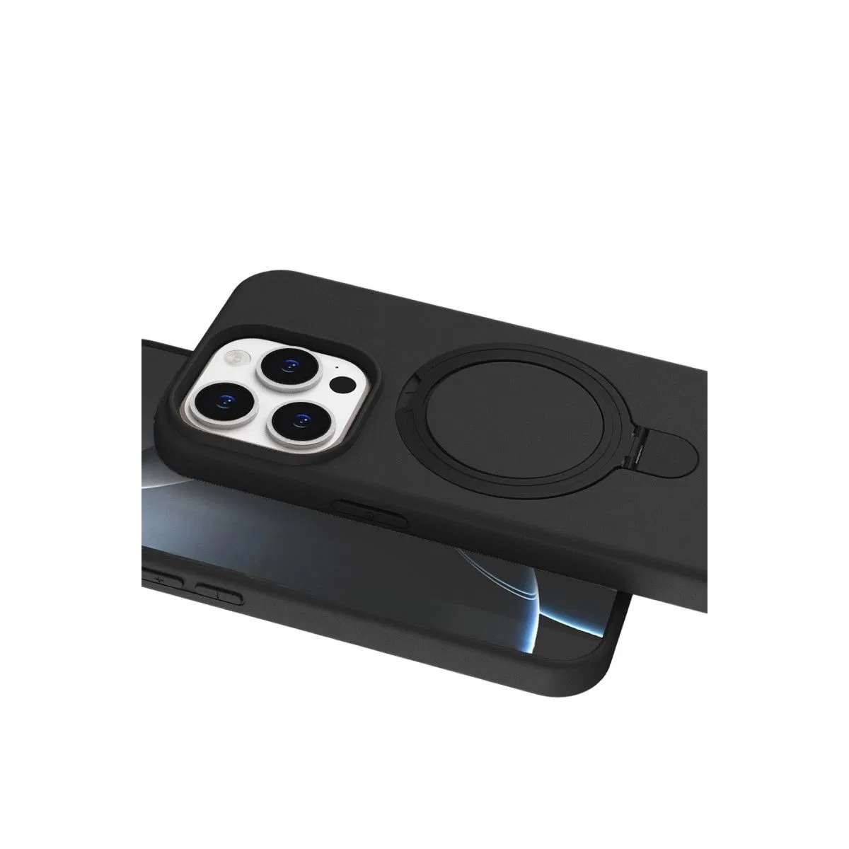 Apple İphone 15 Pro Max Regal Magsafe Standlı Kapak - Siyah görsel 4