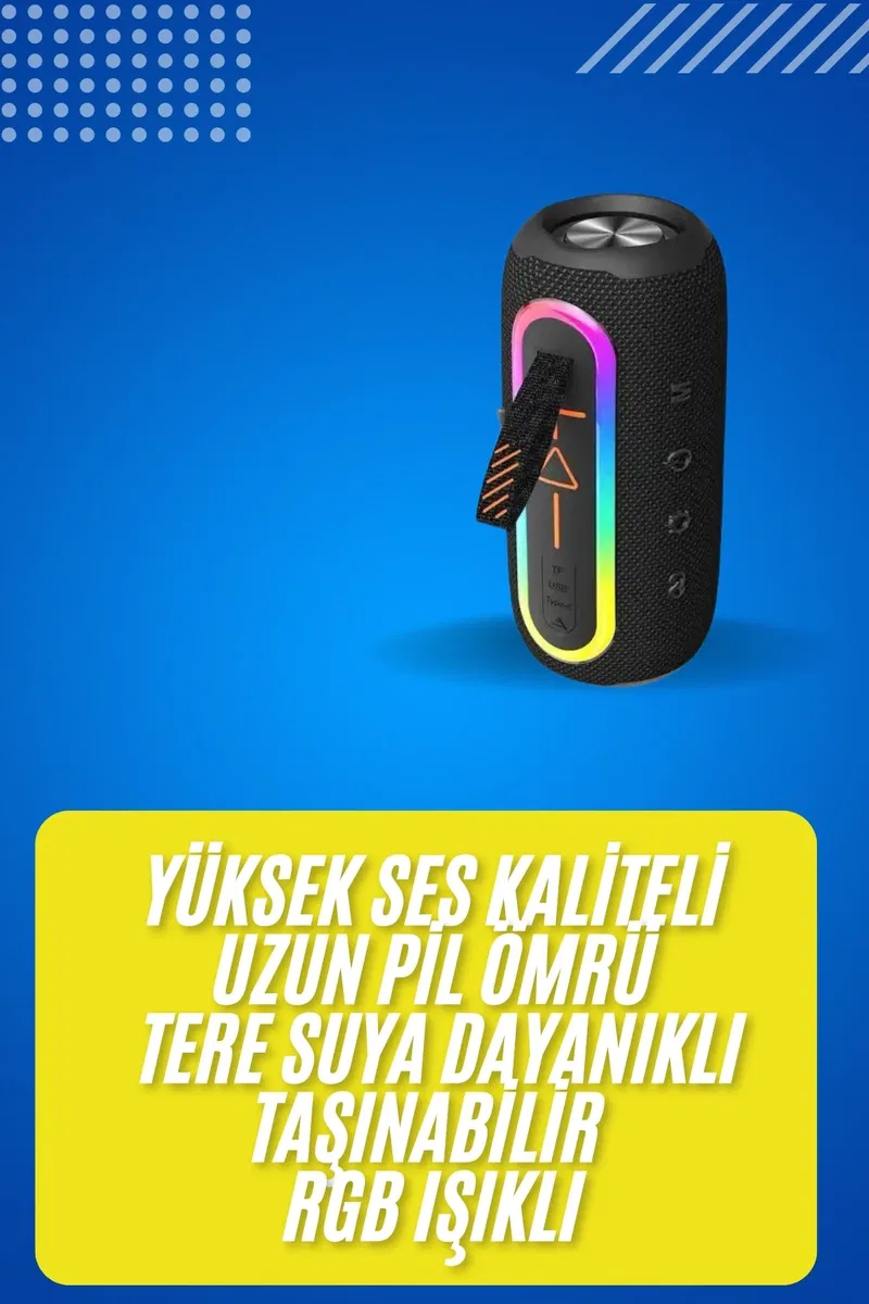 Bluetooth Hoparlör USB Şarjlı Uzun Pil Ömrü Android ve İOS Uyumlu Renkli Yeni Nesil görsel 2
