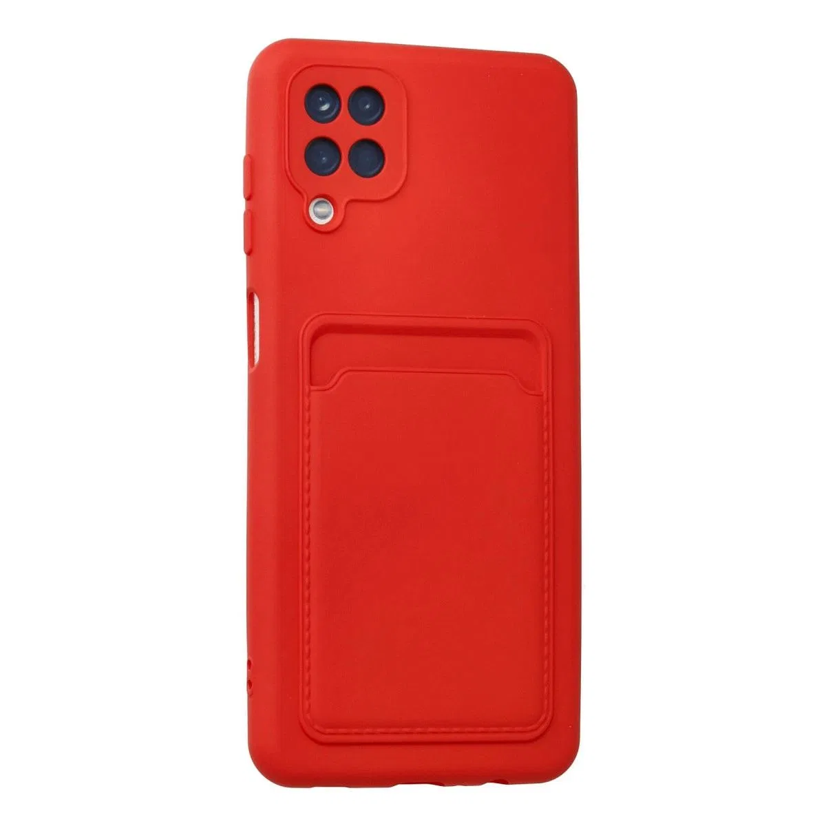Newface Samsung Galaxy A12 Kılıf Kelvin Kartvizitli Silikon - Kırmızı görsel 2