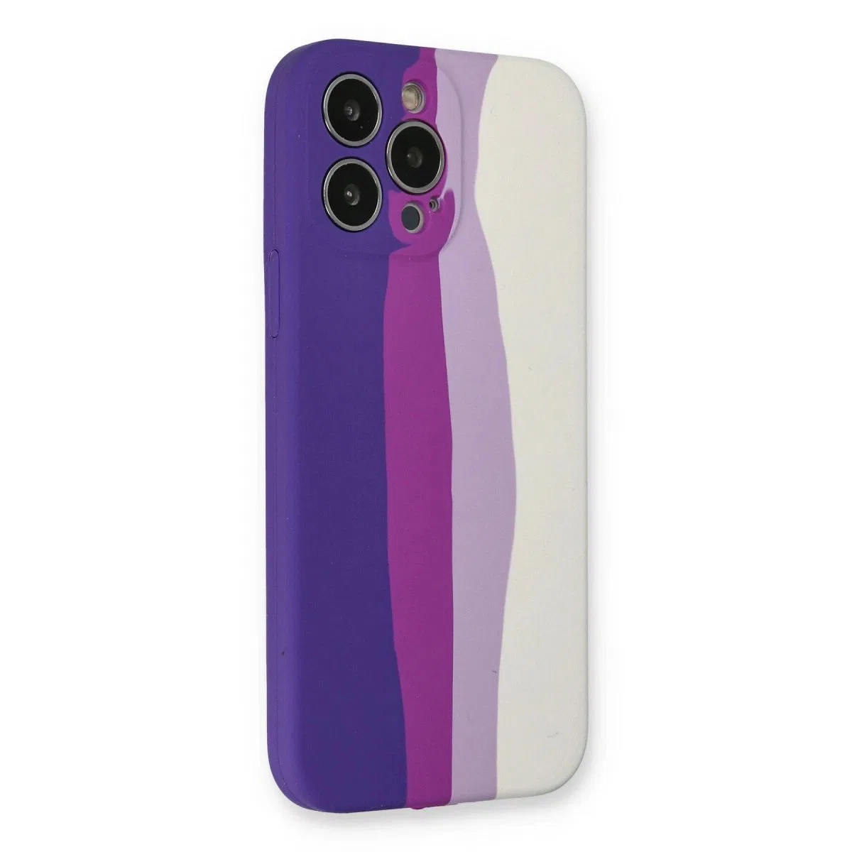 Apple İphone 13 Pro Kılıf Ebruli Lansman Silikon - Mor-beyaz görsel 3