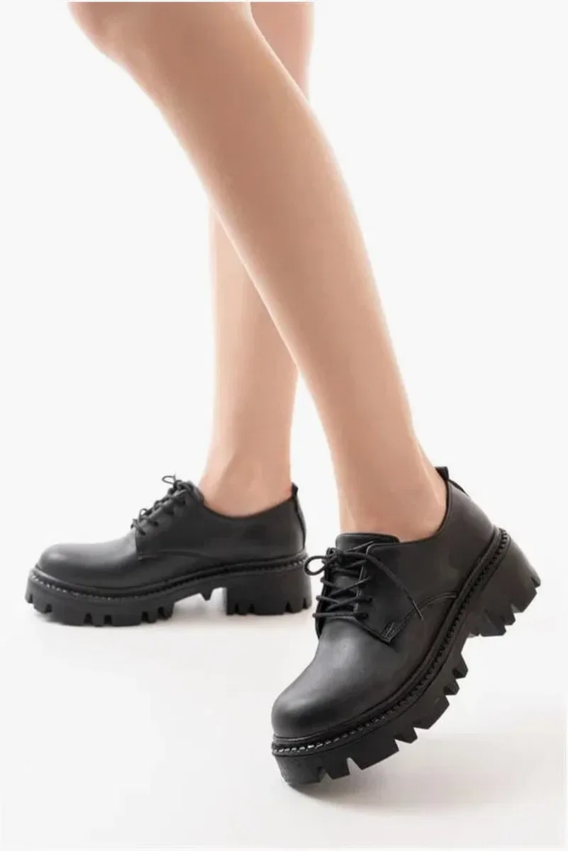 Kadın Loafer Ayakkabı Ayakkabı Bağcıklı Tabanlı Yüksek Casual Günlük görsel 2