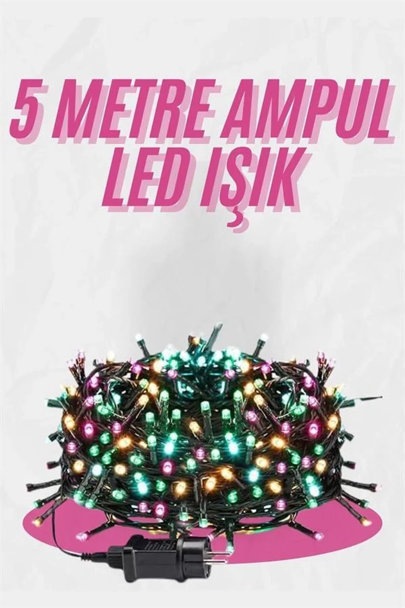 5 Metre Ampul Led Işık Renkli Rgb Çok Renkli Led Aydınlatma görsel 2