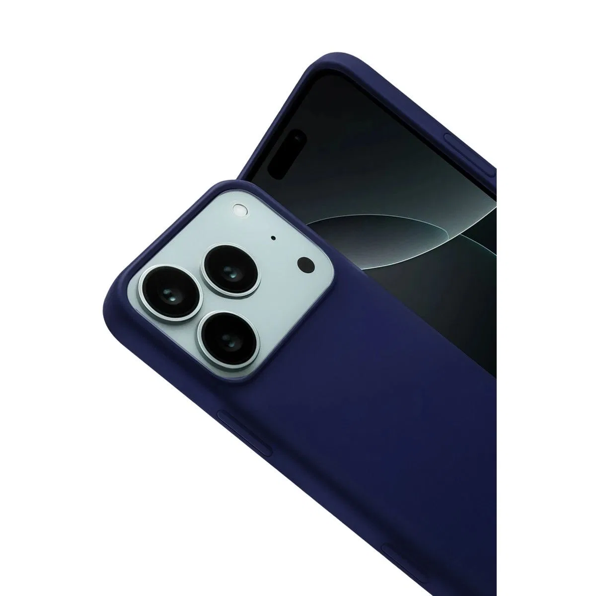 Apple İphone 17 Pro Nano İçi Kadife Silikon - Lacivert görsel 2