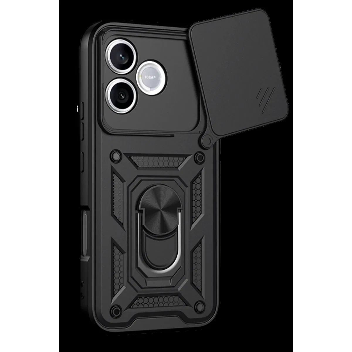 Huawei Honor 600 Lite Pars Lens Yüzüklü Silikon - Siyah görsel 2