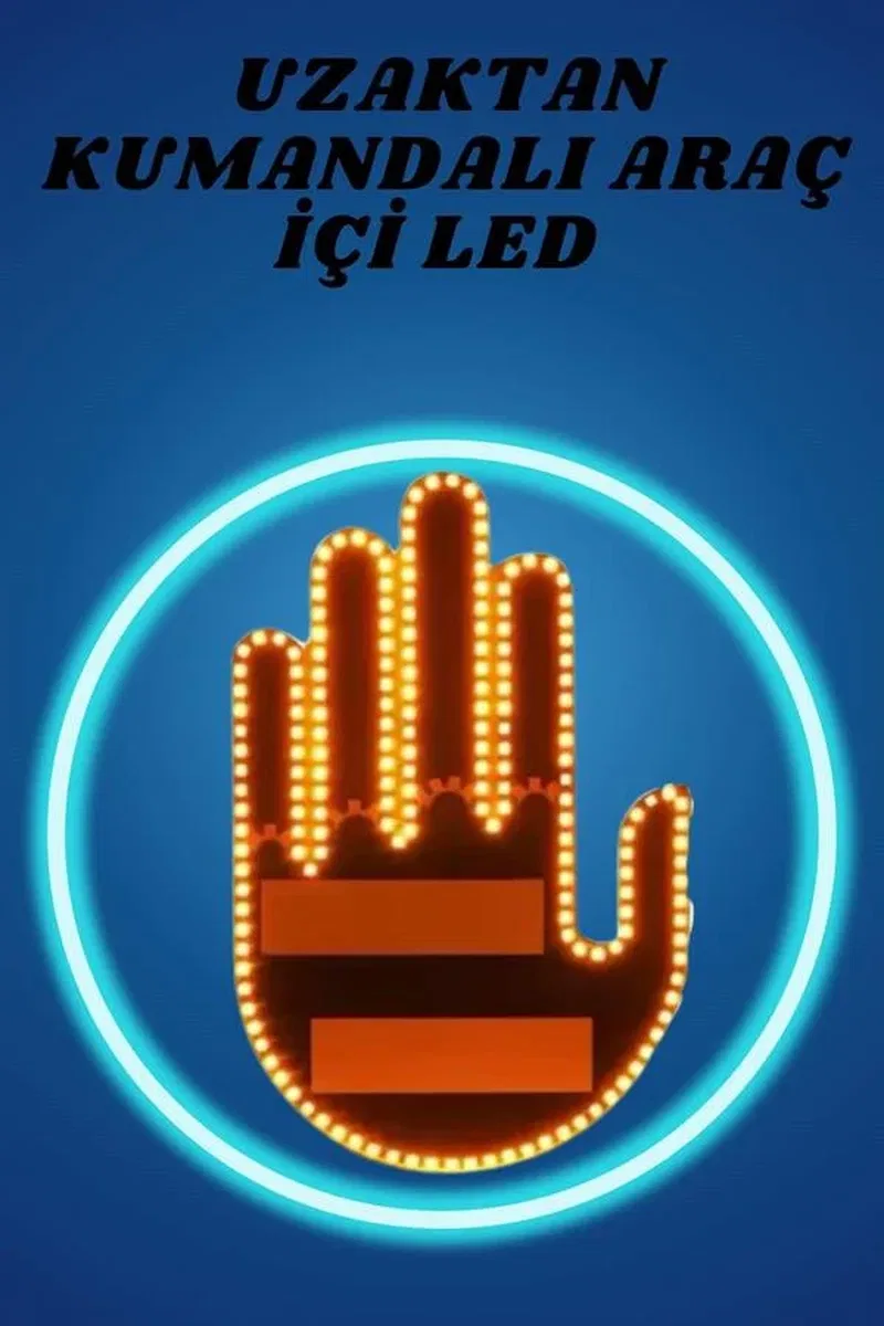Pilli Led Işık Araç Camı İçin Uzaktan Kumandalı El Simgesi görsel 2