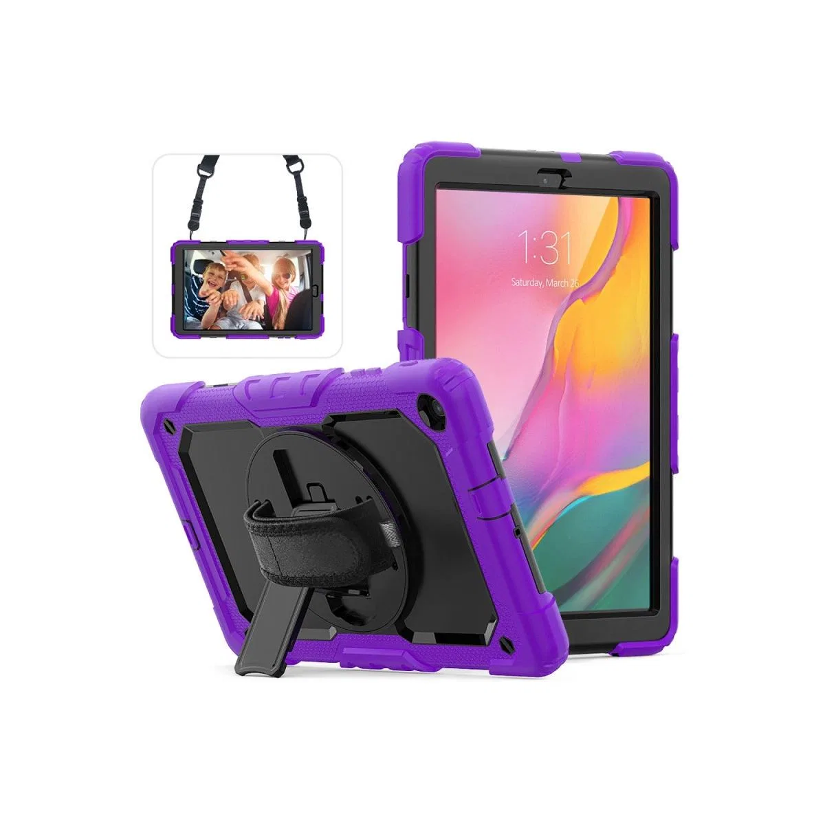 Samsung Galaxy T510 Tab A 10. 1 Kılıf Pars Tablet Kapak - Mor
