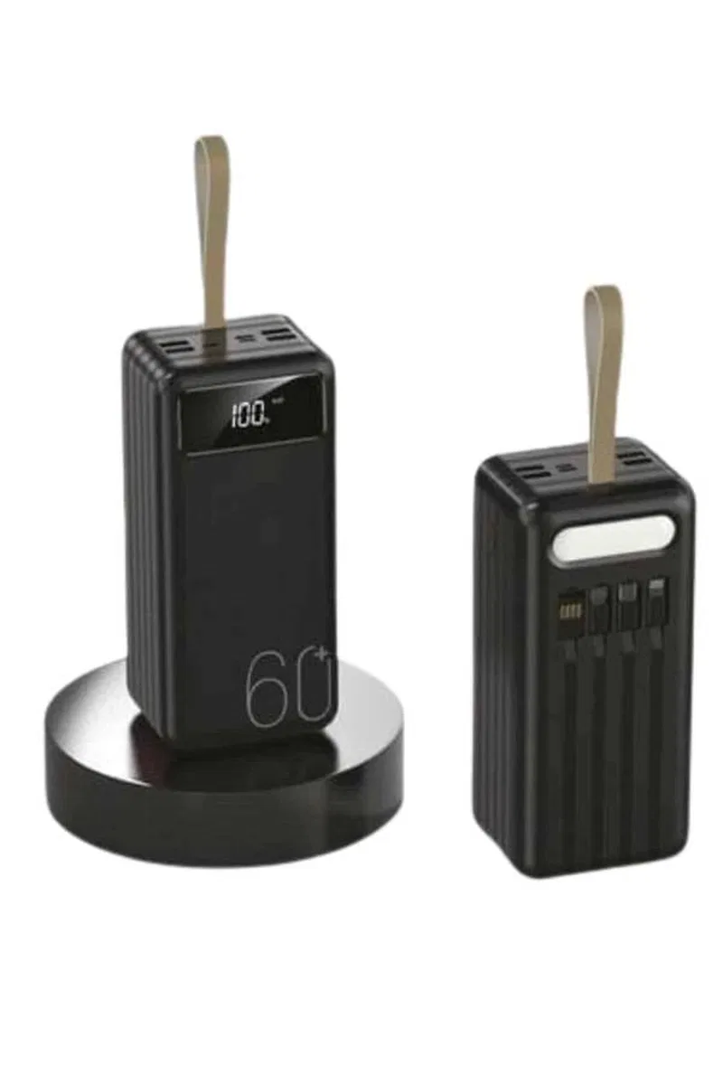 Powerbank 60. 000 Mah Taşınabilir Şarj Hızlı El Fenerli Dijital Göstergeli görsel 3