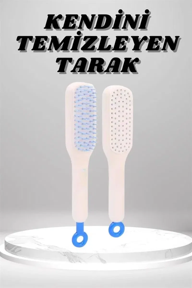 Silikon Yumuşak Sıkı Dişli Sihirli Geri Çekilebilir Tarak Kendini Temizleyen Saç Fırçası görsel 2